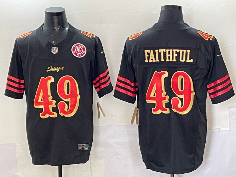 Men San Francisco 49ers #49 Faithful black 2025 Nike NFL Jersey 008->san francisco 49ers->NFL Jersey